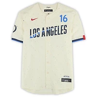 Maillot Nike City Connect crème dédicacé par Will Smith des Dodgers de Los Angeles