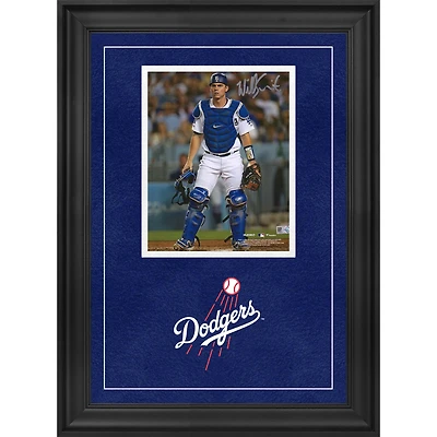 Photographie encadrée de luxe autographiée de Will Smith des Dodgers de Los Angeles 8" x 10" avec équipement de receveur