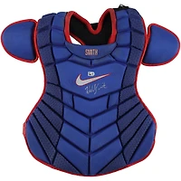Protection thoracique bleue Nike autographiée et portée par Will Smith lors du match des Dodgers de Los Angeles contre les Giants de San Francisco le 28 juin 2024