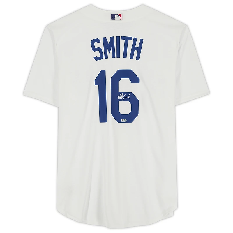 Maillot réplique blanc dédicacé par Will Smith des Los Angeles Dodgers de Nike