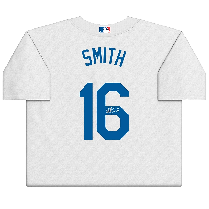 Maillot réplique blanc dédicacé par Will Smith des Los Angeles Dodgers de Nike