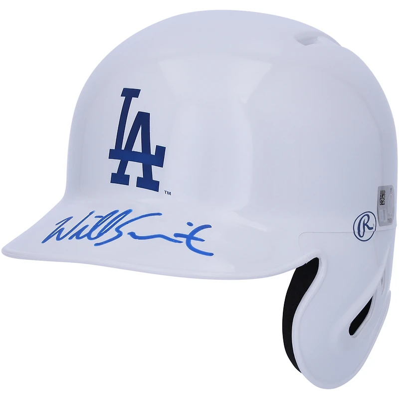 Casque de frappeur miniature chromé alternatif autographié par Will Smith des Los Angeles Dodgers de Rawlings - Exclusivité Fanatics