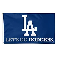 Drapeau de luxe WinCraft Los Angeles Dodgers 91 x 152 cm (3 pi x 5 pi) à une face avec slogan de l'équipe