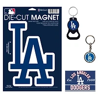 Lot de 4 porte-clés et aimants WinCraft Los Angeles Dodgers
