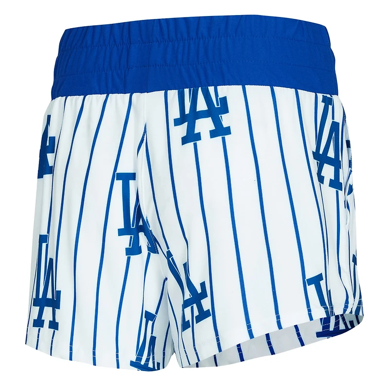 Women's Concepts Sport  White Los Angeles Dodgers Pinstripe Record Tank & Short Set