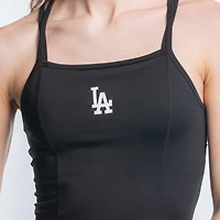 Women's Lusso  Black Los Angeles Dodgers Ciara Strappy Dress
