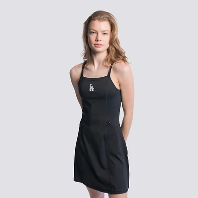 Women's Lusso  Black Los Angeles Dodgers Ciara Strappy Dress