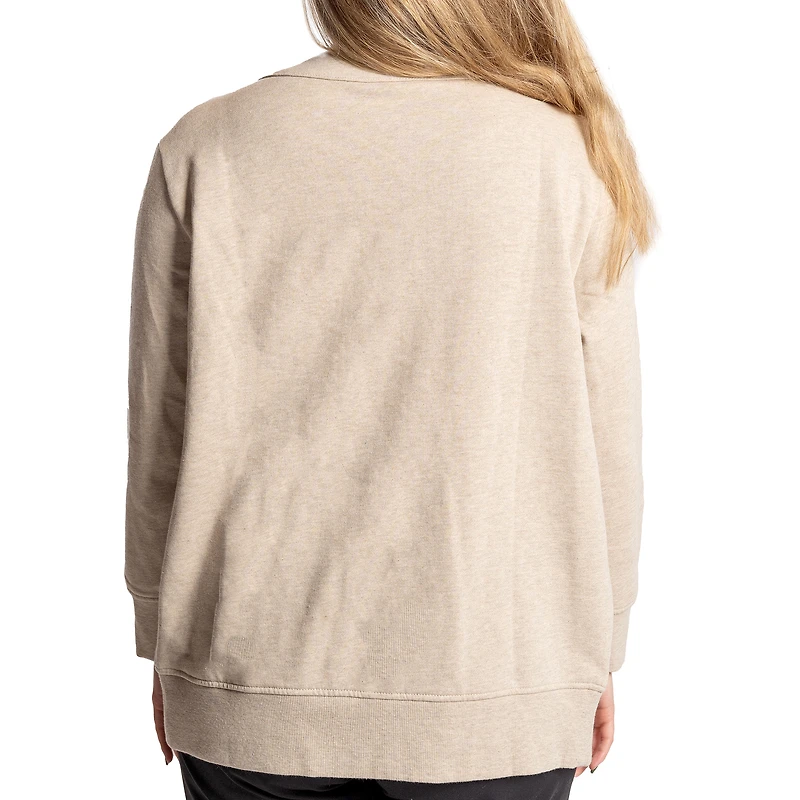 Women's Lusso  Natural Los Angeles Dodgers Malibu Full-Button Cardigan