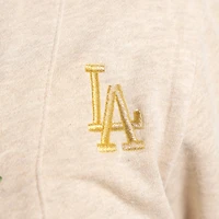 Women's Lusso  Natural Los Angeles Dodgers Malibu Full-Button Cardigan