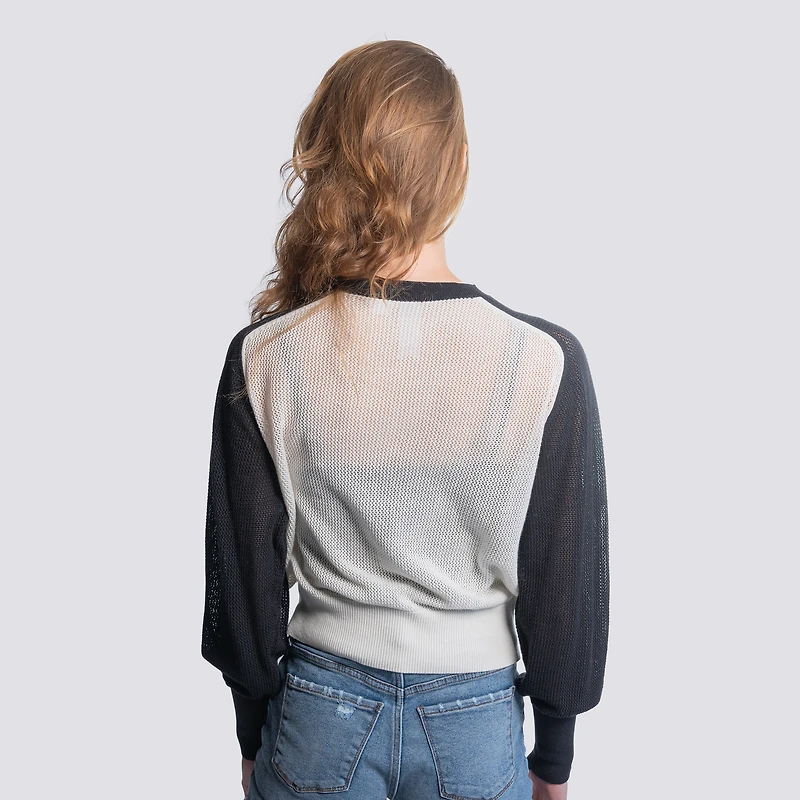Pull à col cranté en maille Seraphina bleu marine pour femme des Dodgers de Los Angeles Lusso