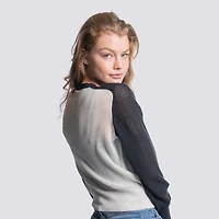 Women's Lusso  Navy Los Angeles Dodgers Seraphina Mesh Notch Neck Sweater