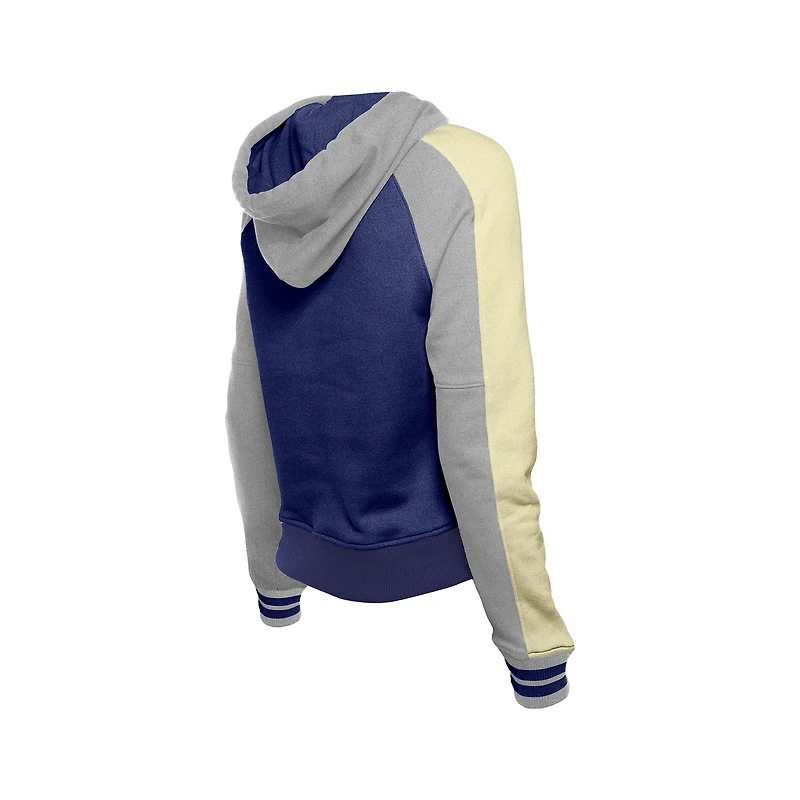 Sweat à capuche court manches raglan Cooperstown Collection Royal Los Angeles Dodgers de New Era pour femme