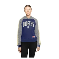 Sweat à capuche court manches raglan Cooperstown Collection Royal Los Angeles Dodgers de New Era pour femme