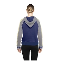 Sweat à capuche court manches raglan Cooperstown Collection Royal Los Angeles Dodgers de New Era pour femme