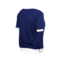 T-shirt à col en V strass pour femme New Era Royal Los Angeles Dodgers Game Day