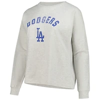 Women's Profile  Heather Gray Los Angeles Dodgers Plus French Terry Pullover Sweatshirt