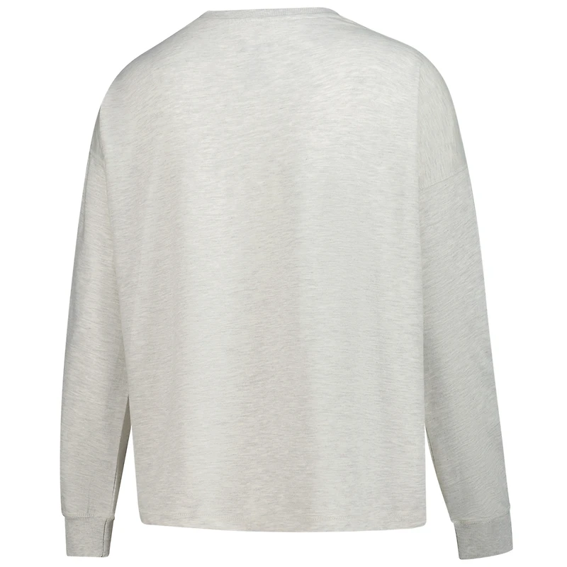 Women's Profile Heather Gray Los Angeles Dodgers Plus French Terry Pullover Sweatshirt