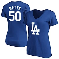 Profil femme Mookie Betts Royal Los Angeles Dodgers T-shirt grande taille avec nom et numéro