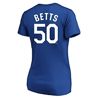 Profil femme Mookie Betts Royal Los Angeles Dodgers T-shirt grande taille avec nom et numéro