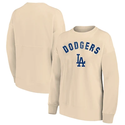 Sweat-shirt en molleton français grande taille pour femme Profile Oatmeal Los Angeles Dodgers