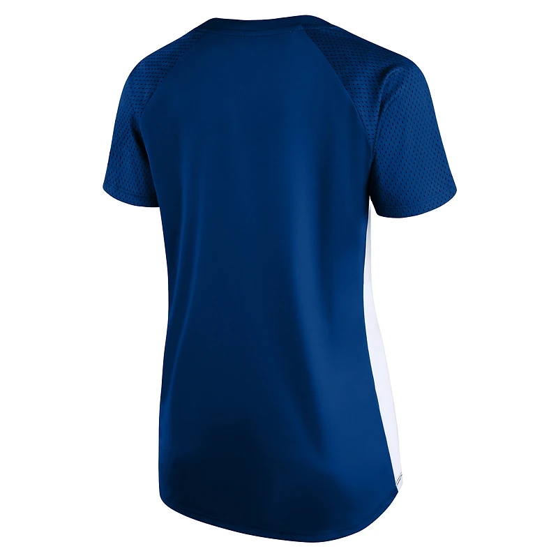 T-shirt à col en V raglan pailleté grande taille pour femme des Royal Los Angeles Dodgers