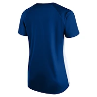 T-shirt à col en V raglan pailleté grande taille pour femme des Royal Los Angeles Dodgers