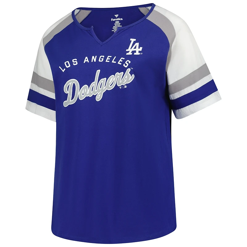 Profil femme Shohei Ohtani Royal Los Angeles Dodgers T-shirt raglan grande taille avec nom et numéro