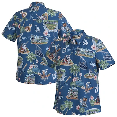 Women's Reyn Spooner  Blue Los Angeles Dodgers Scenic Button-Up Top