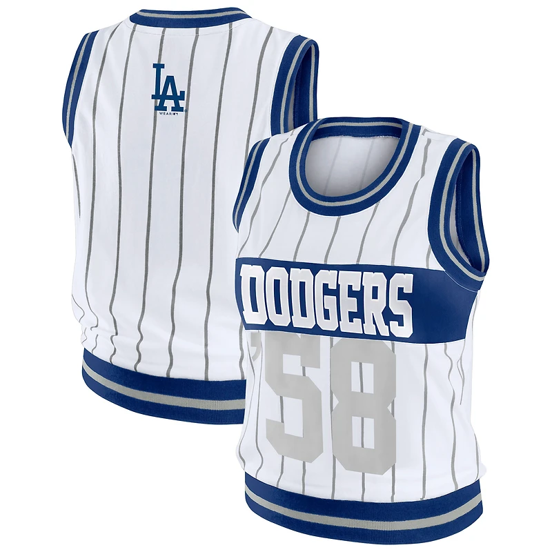 Débardeur sportif blanc des Dodgers de Los Angeles pour femmes WEAR by Erin Andrews