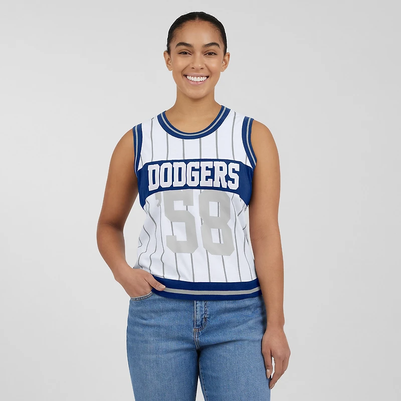 Débardeur sportif blanc des Dodgers de Los Angeles pour femmes WEAR by Erin Andrews