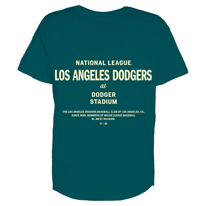 Women's '47 Teal Los Angeles Dodgers Plus Leon City Cropped T-Shirt