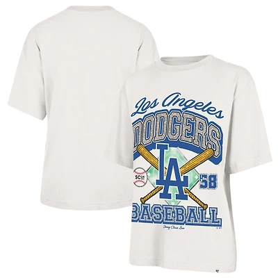 Women's '47 x Stoney Clover Lane Sand Los Angeles Dodgers Crossover Base Foundation T-Shirt