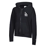 Sweat à capuche zippé en polaire Powerblend noire Champion Los Angeles Dodgers pour femme