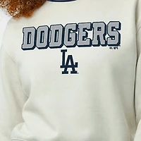 Sweat-shirt Champion crème pour femme, Los Angeles Dodgers Reverse Weave