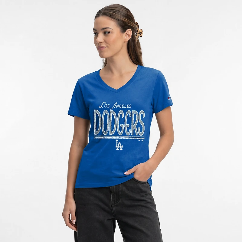 Women's Champion Royal Los Angeles Dodgers Core V-Neck T-Shirt