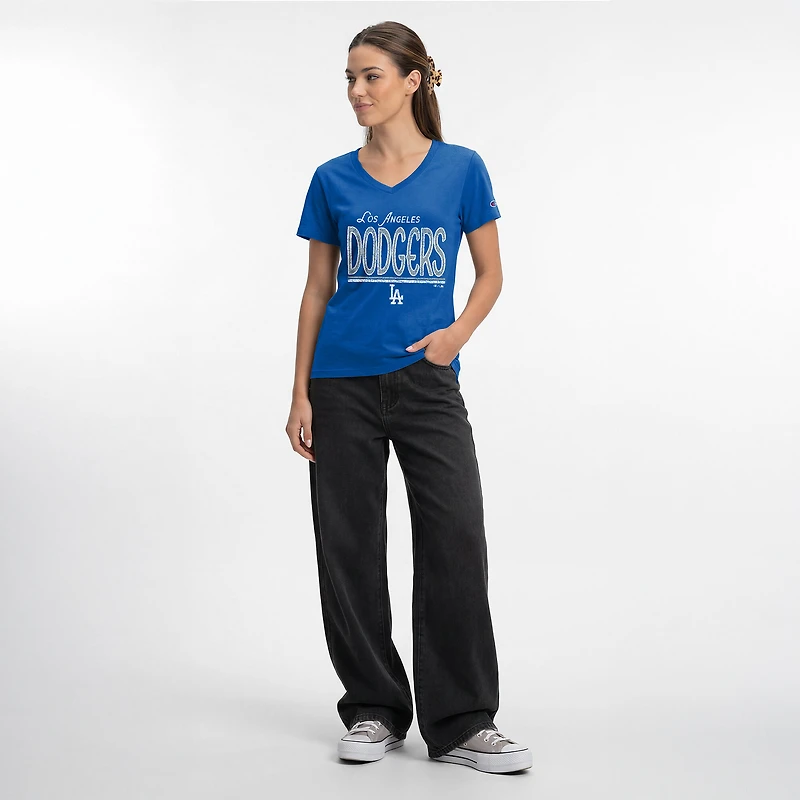 Women's Champion Royal Los Angeles Dodgers Core V-Neck T-Shirt