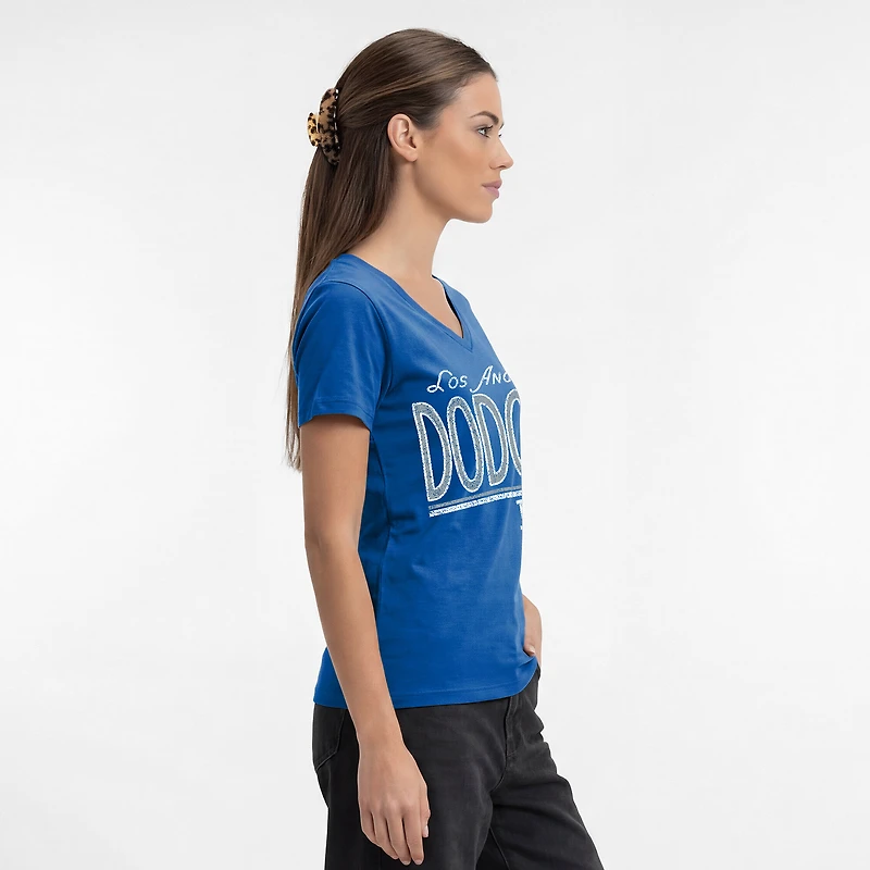 Women's Champion Royal Los Angeles Dodgers Core V-Neck T-Shirt