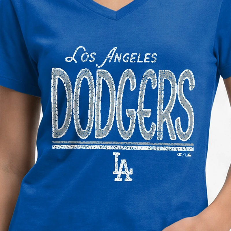 Women's Champion Royal Los Angeles Dodgers Core V-Neck T-Shirt