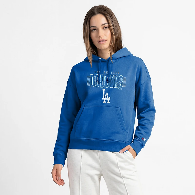 Sweat à capuche Champion Royal Los Angeles Dodgers pour femme, en Powerblend vieilli