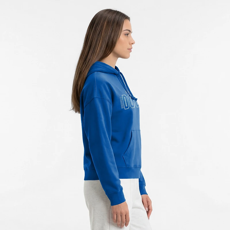 Women's Champion Royal Los Angeles Dodgers Distressed Powerblend Hoodie