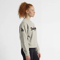 Women's Champion Stone Los Angeles Dodgers Triumph Tri-Blend Sweatshirt