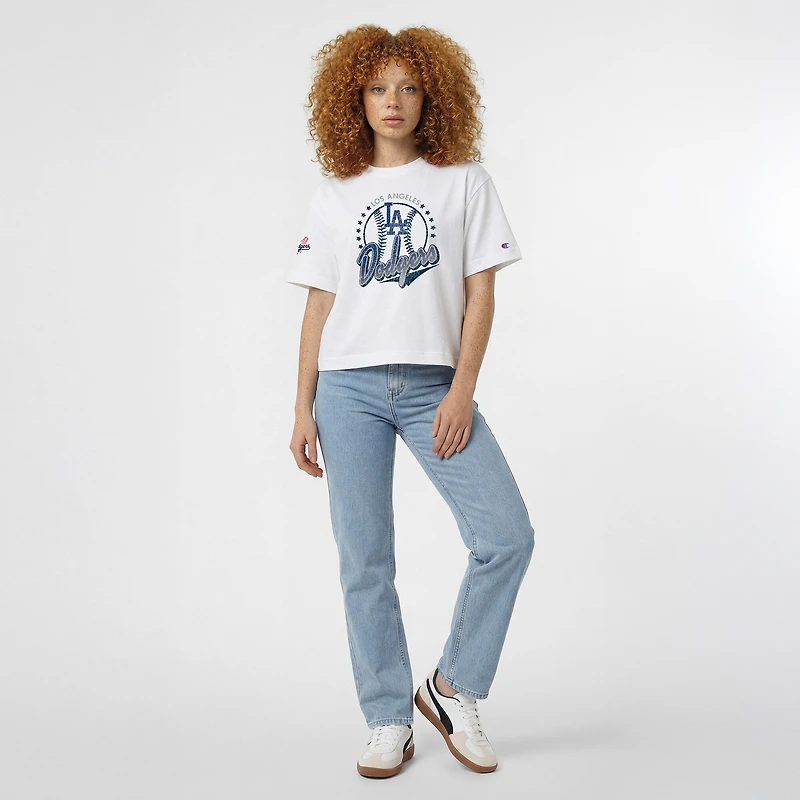 T-shirt blanc Champion Los Angeles Dodgers All-Star pour femmes