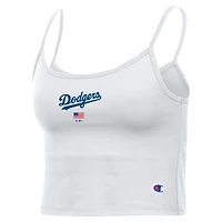 Women's Champion White Los Angeles Dodgers America Scoop Tank Top