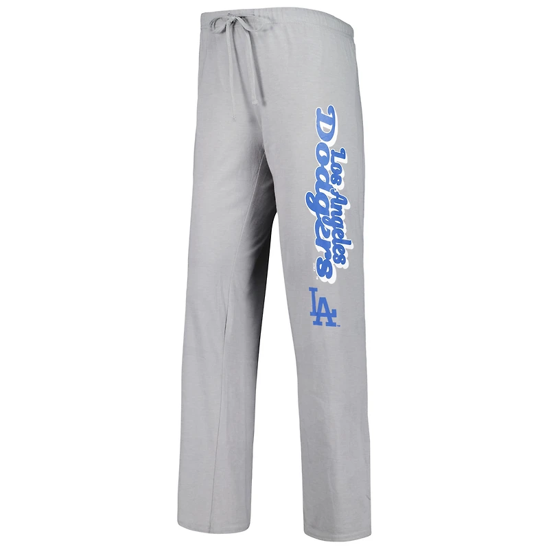 Ensemble de nuit Concepts Sport pour femme : débardeur et pantalon gris/bleu roi Los Angeles Dodgers Wordmark Meter.