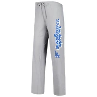 Ensemble de nuit Concepts Sport pour femme : débardeur et pantalon gris/bleu roi Los Angeles Dodgers Wordmark Meter.