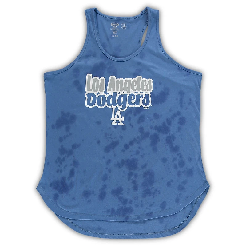 Ensemble de nuit Concepts Sport Royal Los Angeles Dodgers pour femmes, débardeur et short grande taille Cloud