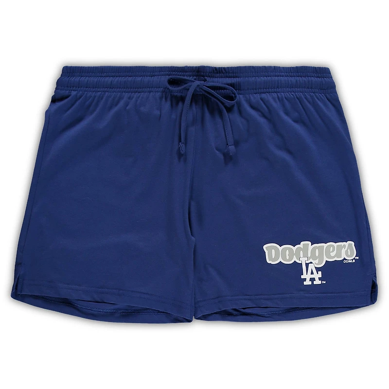 Ensemble de nuit Concepts Sport Royal Los Angeles Dodgers pour femmes, débardeur et short grande taille Cloud