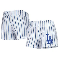 Concepts Sport - Short de nuit blanc à fines rayures Los Angeles Dodgers Reel pour femme