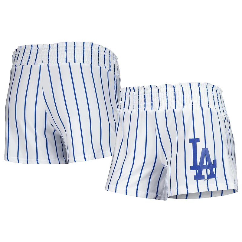 Concepts Sport - Short de nuit blanc à fines rayures Los Angeles Dodgers Reel pour femme