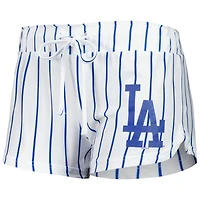 Women's Concepts Sport White Los Angeles Dodgers Reel Pinstripe Tank Top & Shorts Sleep Set